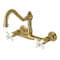 Kingston Brass KS3247PX Two-Handle Wall Mount Bathroom Faucet, Brushed Brass KS3247PX - alternate 1